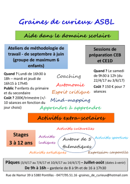 Graines de curieux ASBL