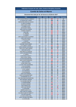 Classement 77 des clubs - Comité de Seine-et