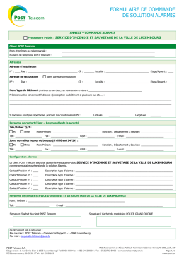 Commande annexe Service Incendie et Sauvetage