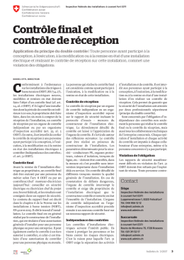 Contrôle final et contrôle de réception