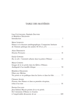 table des matières - Classiques Garnier