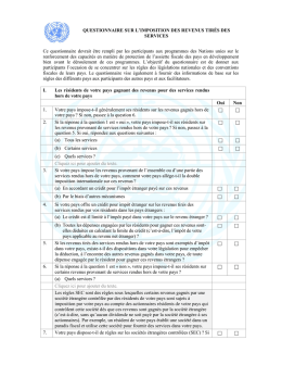 Page 1 Ce questionnaire devrait &ecirc;tre rempli par les participants aux