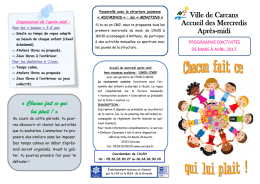 Mercredis de mars &agrave; avril 2017