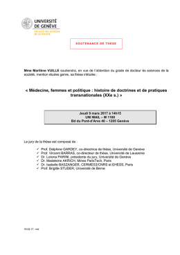 Médecine, femmes et politique : histoire de