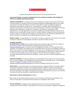 Tirage des clubs de lecture Scholastic pour la Journée des