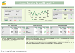 jeudi 02 mars 2017 Journée Boursière du