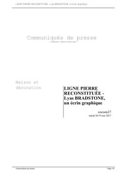 LIGNE PIERRE RECONSTITUÉE - Lyas BRADSTONE, un écrin