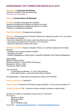 enseignant de formation musicale (h/f)