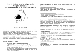 Vivre le Car&ecirc;me dans l`unit&eacute; pastorale St Eug&egrave;ne de Mazenod