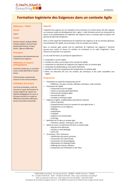 Ing&eacute;nierie des Exigences dans un contexte Agile