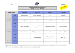 Filiere / journée Calendrier des devoirs surveillés N°1