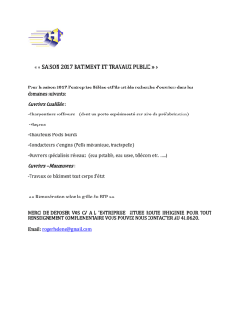 &laquo; &laquo; saison 2017 batiment et travaux public