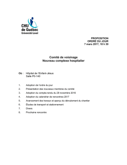 Comit&eacute; de voisinage Nouveau complexe hospitalier