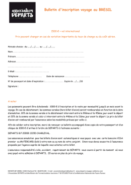 Bulletin d`inscription - Departs voyages solidaires