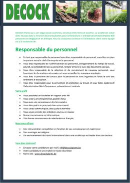 Responsable du personnel