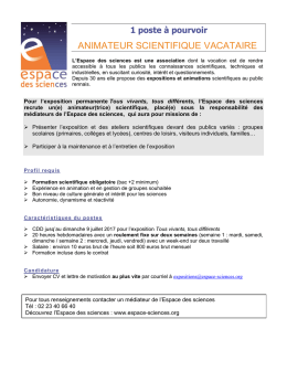 Profil de poste - Espace des sciences