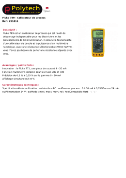 Fluke 789 - Calibrateur de process Ref : 291811 Descriptif