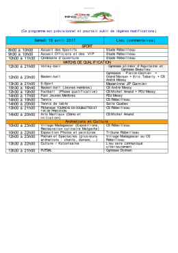 Le Programme en un seul regard