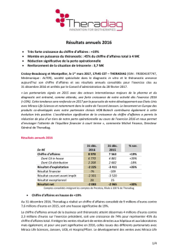 R&eacute;sultats annuels 2016