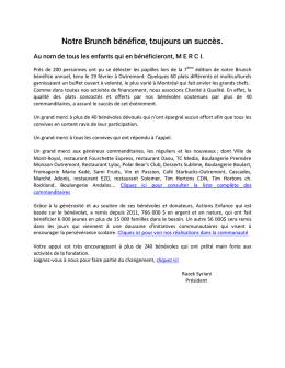 Message de remerciement pour le Brunch bénéfice