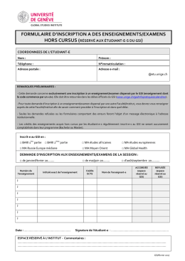 FORMULAIRE D`INSCRIPTION A DES ENSEIGNEMENTS/EXAMENS