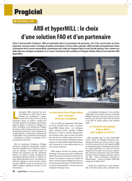 ARB et hyperMILL : le choix d`une solution FAO et d`un