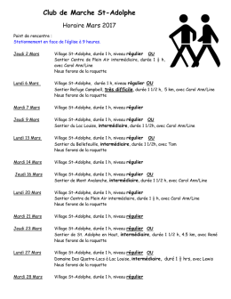 Horaire – mars 2017 - St-Adolphe