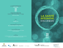 la santé intégrative - Faculté de l`éducation permanente de l