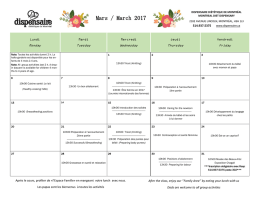 Consultez le calendrier mars 2017