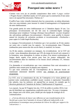 Pourquoi une usine neuve - cgt dassault argenteuil
