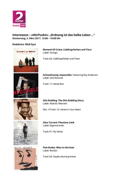 Intermezzo - &laquo;H&ouml;rPunkt&raquo;: &bdquo;Ordnung ist das halbe Leben ...&ldquo;