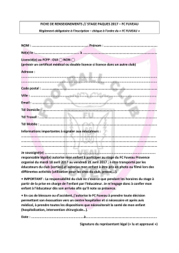 FICHE INSCRIPTION 2017