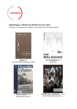 REVUE des REVUES de mars 2017
