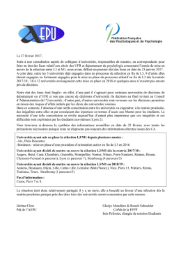 Etat des lieux 2 AEPU FFPP Selection L3 M1 (27 2 17)