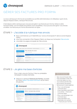 G&eacute;rer ses factures Pro forma