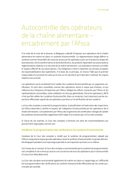 Autocontrôle des opérateurs - Encadrement par