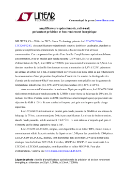Amplificateurs opérationnels, rail-à-rail, présentant précision et bon