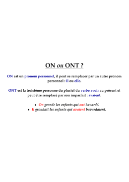ON ou ONT ?