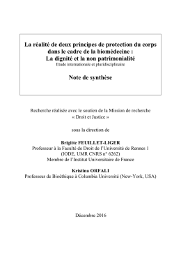 La réalité de deux principes de protection du corps dans le cadre de