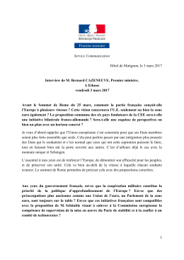 03.03.2017 Interview de M. Bernard CAZENEUVE