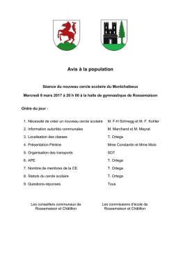 Avis &agrave; la population