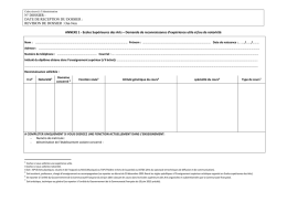 Annexe 1 – Experience utile