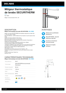 Mitigeur thermostatique de lavabo SECURITHERM