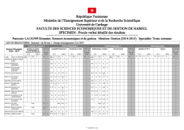 République Tunisienne Ministère de l`Enseignement