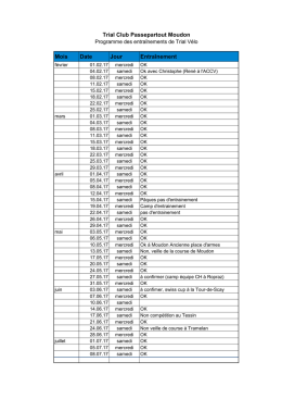 Mois Date Jour Entraînement Trial Club Passepartout Moudon