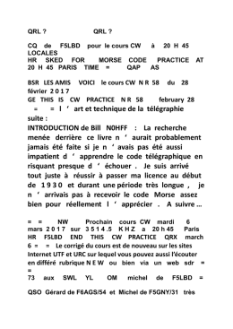 corrigé cours CW NR 58 du 28 février 2017