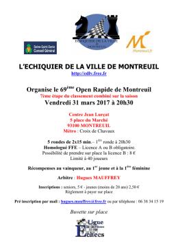 Annonce de l`Organisateur