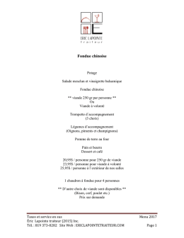 Fondue chinoise - &Eacute;ric Lapointe Traiteur