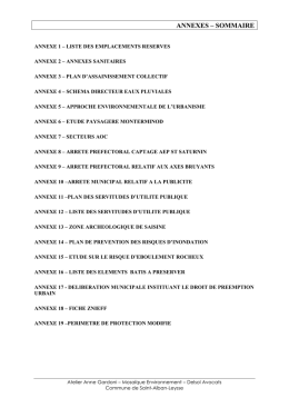 annexes &ndash; sommaire - Saint Alban