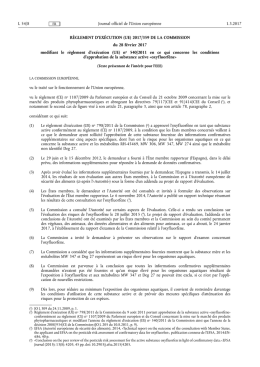 RÈGLEMENT D`EXÉCUTION (UE) 2017